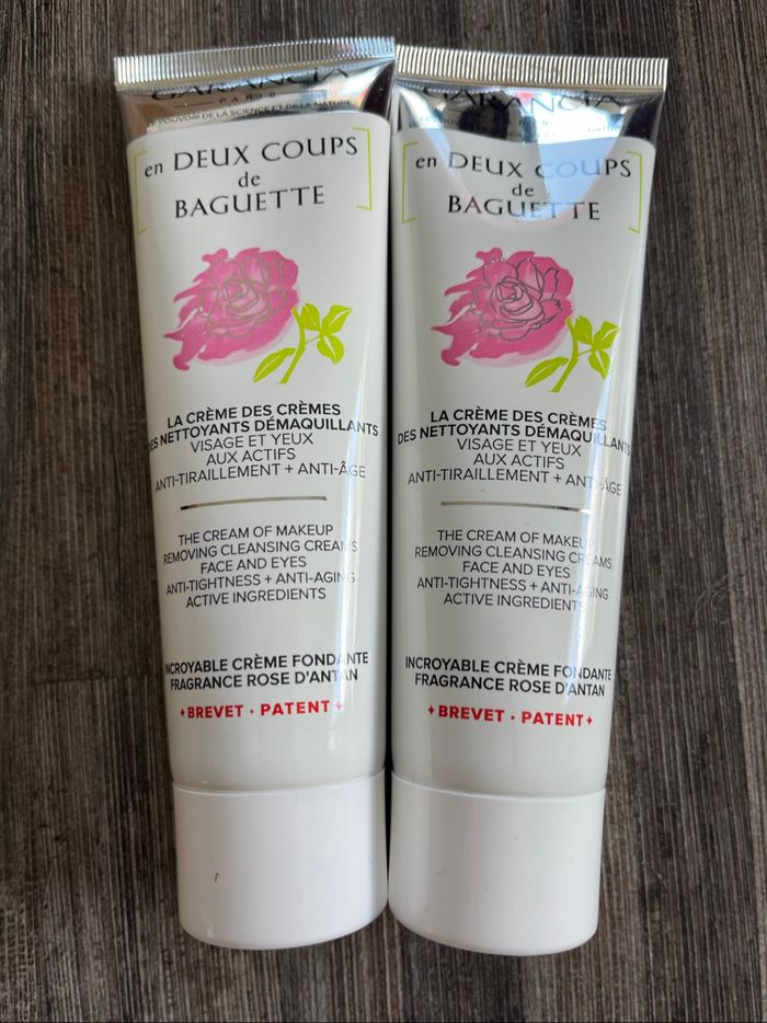 Lot de 2 Crème démaquillante et nettoyante visage et yeux en deux Coups de Baguette Garancia 120gx2 full sIZe