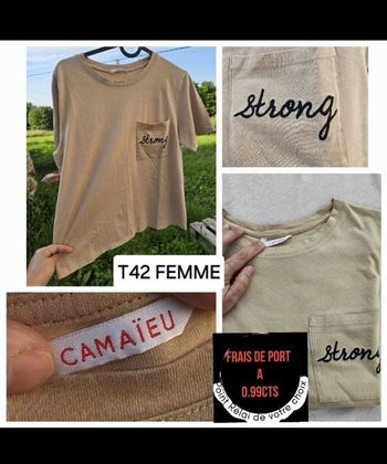 Tee-shirt  femme manche courte T42 camaïeu