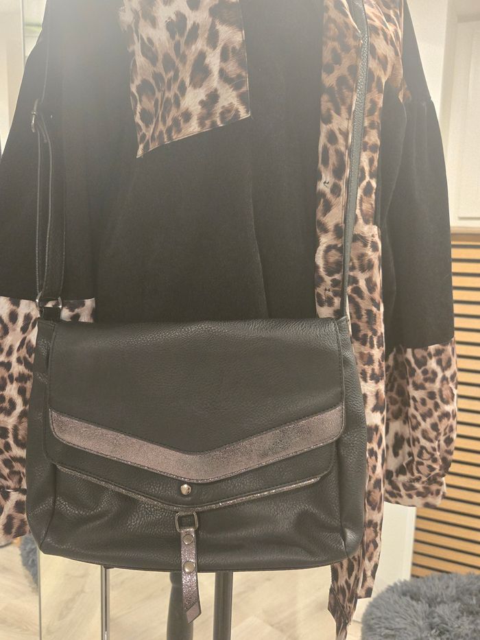 Sac à bandoulière noir/bronze Gémo - photo numéro 2