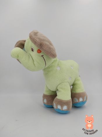 Doudou Eléphant Vert Etoile Nicotoy