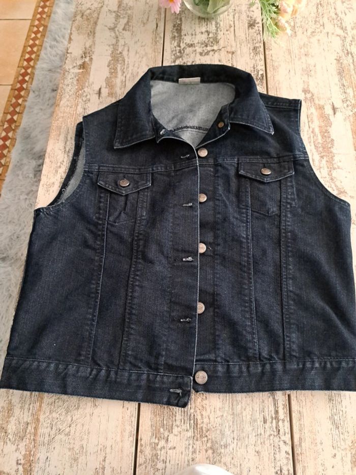 Veste en jean bleu foncé de camaïeu