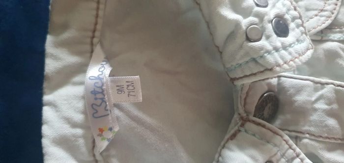 Chemise sans manches jean blanche 9 mois - photo numéro 4