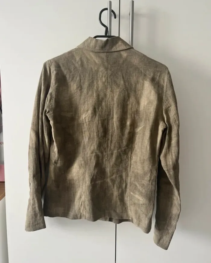 Chemise Un Deux Trois légère kaki en lin - photo numéro 2
