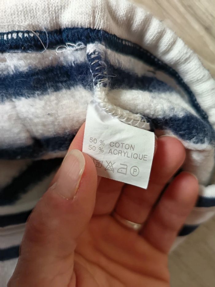 Pull sweat marinière bleu blanc garçon 1 an - photo numéro 3