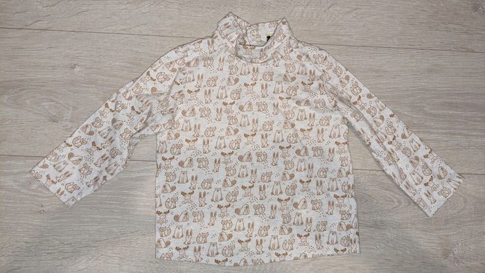 Sous pull beige à motifs marrons 23 mois