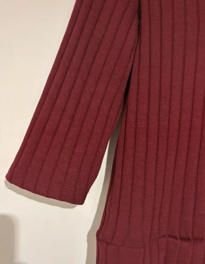 Pull bordeaux côtelé Cache Cache taille M - photo numéro 4