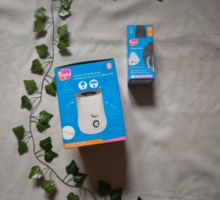 Chauffe biberon express + biberon 🍃 tigex