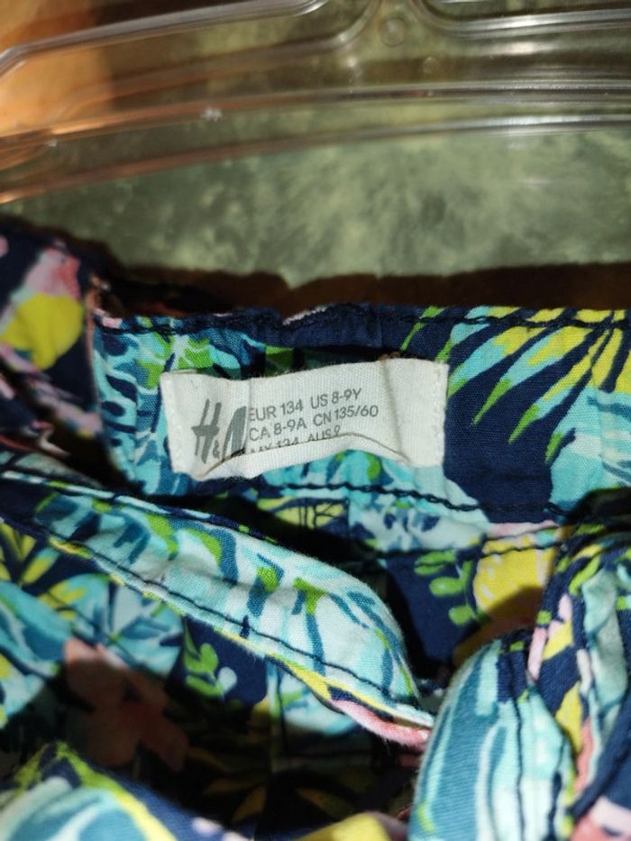 Short tropical fleurs feuilles oiseaux - photo numéro 2