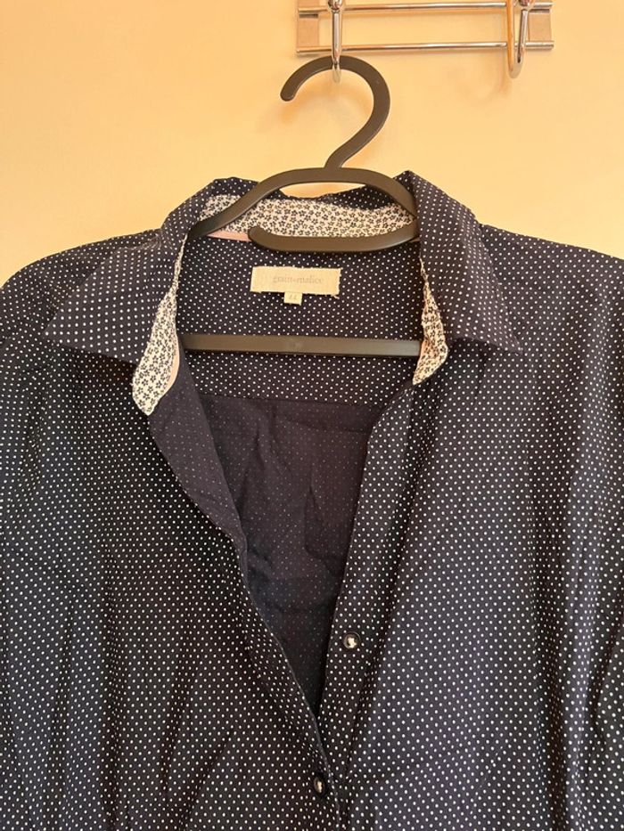 Chemise a pois grain de malice taille 44 marine - photo numéro 3