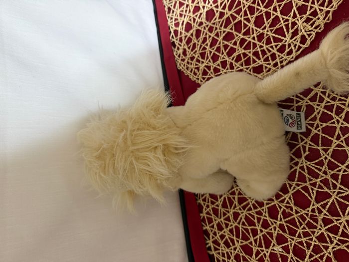 Peluche lion NATURE PLANET beige assis - photo numéro 4