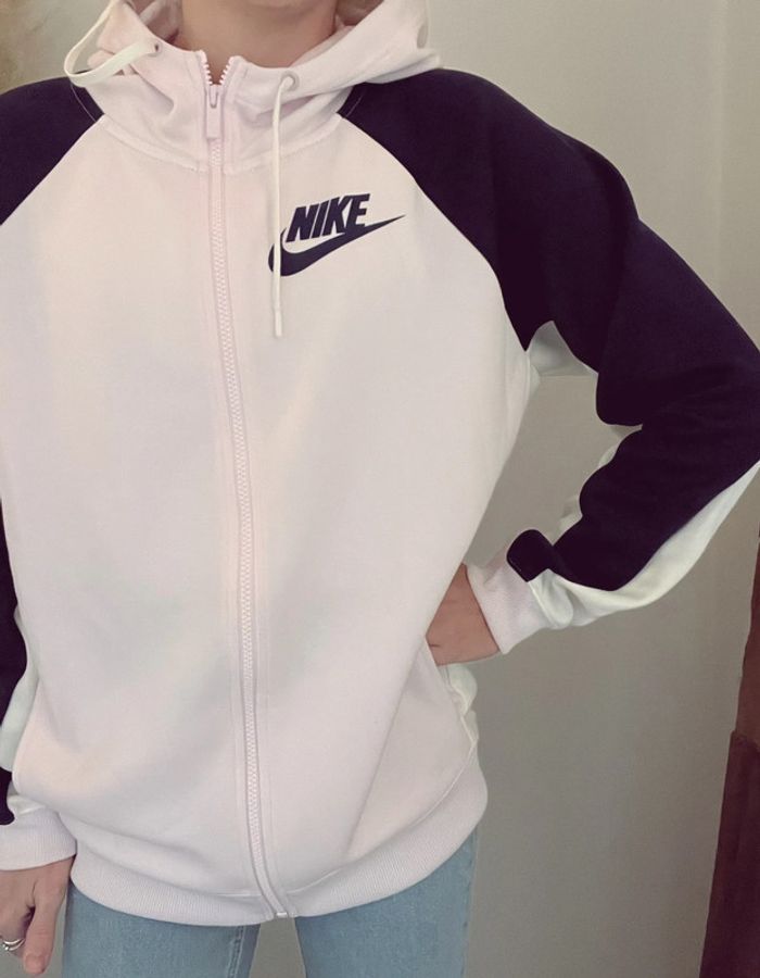 Veste de survêtement à capuche Nike marine et rose - photo numéro 4