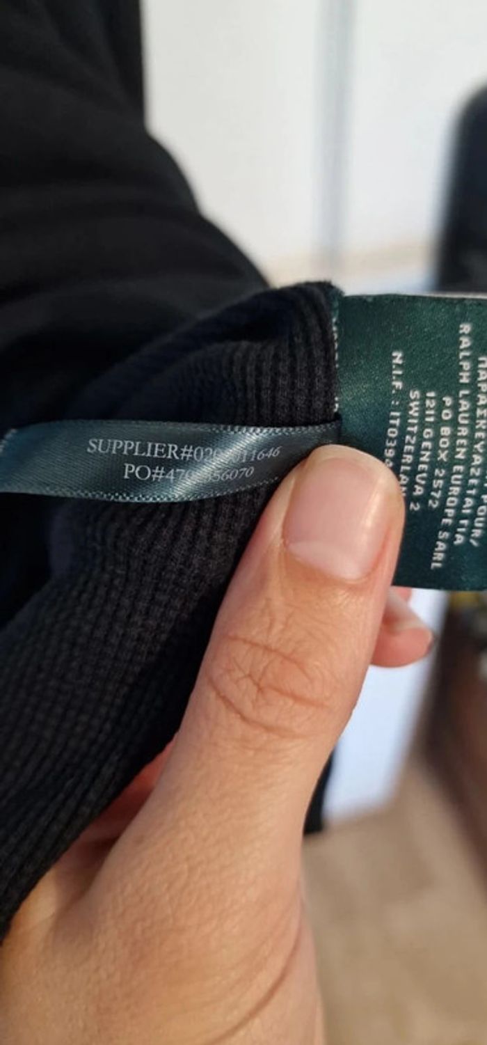 Robe mi longue noir en coton nid d'abeille Ralph Lauren taille S - photo numéro 7