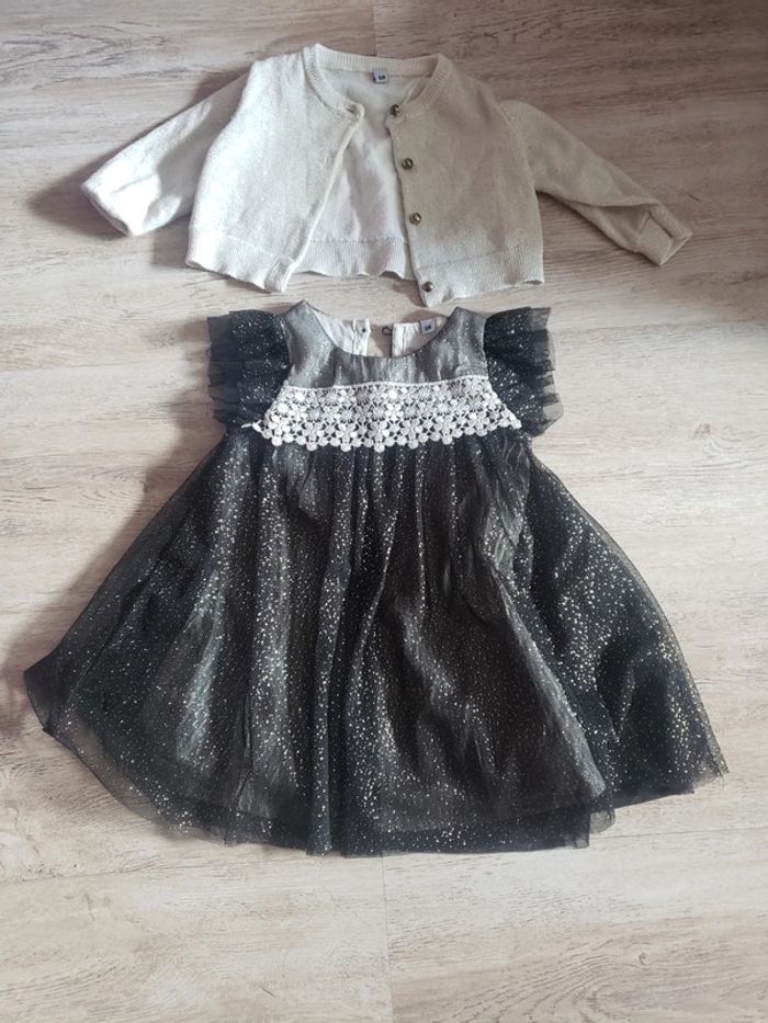Robe pailletée + gilet 6 mois