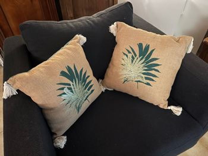 Lot de deux coussins jungle