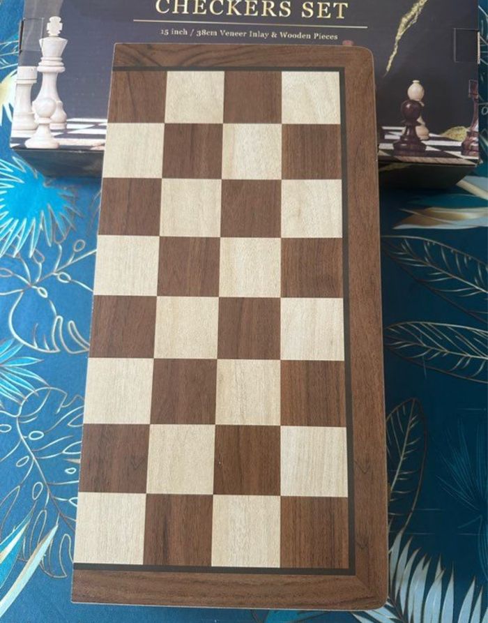 Jeu d’échecs en bois premium neuf complet + dames inclus 38 cm - photo numéro 6