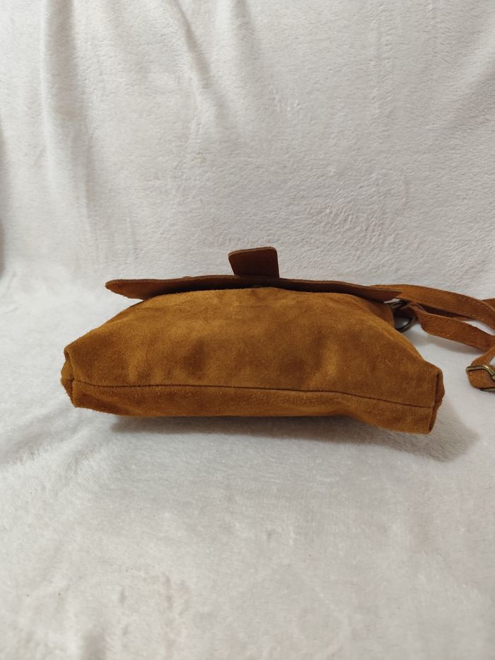 Sac à main bandoulière en croûte de cuir véritable - photo numéro 5