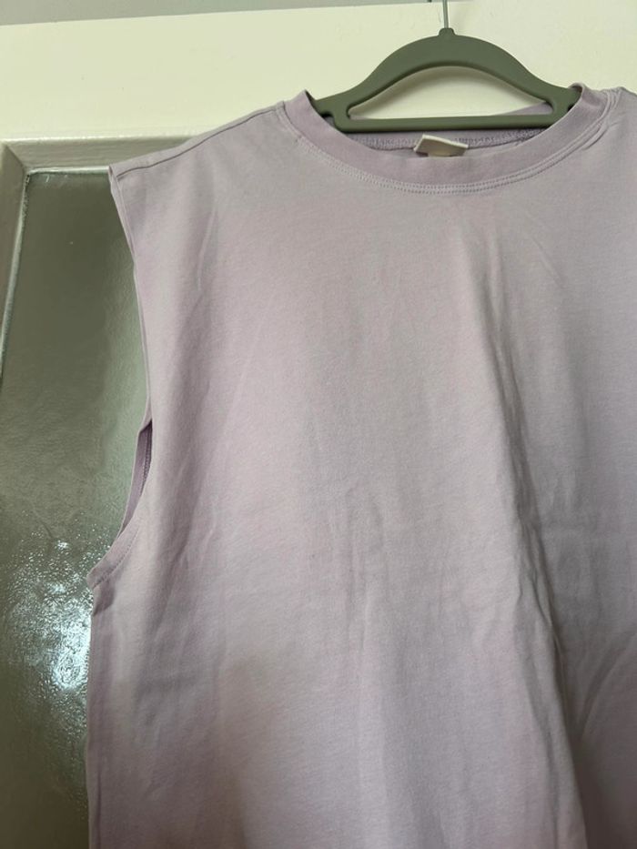 t-shirt sans manche lilas h&m s neuf - photo numéro 4