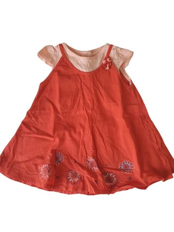 Robe debardeur rouge rose mes bébés sont comme ça 9 mois