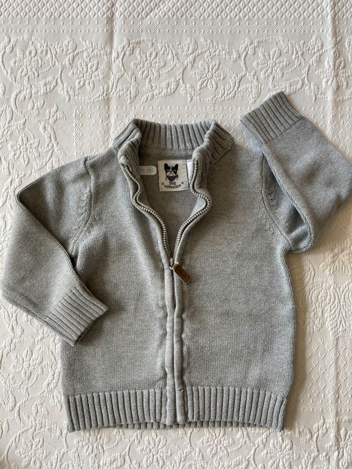 Gilet zippé gris 24 mois / 2 ans TEX