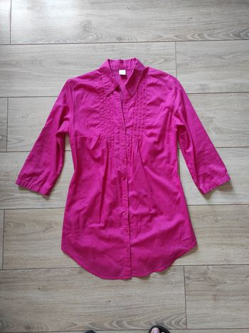 Chemise manches 3/4 Camaïeu fuchsia