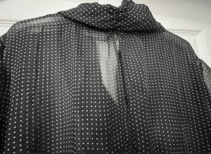 Belle blouse Zara XL - noire transparente avec petit pois. Très bon état - photo numéro 4