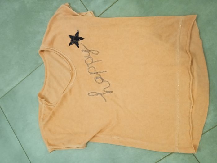 pull fine maille happy et étoile strass neuf