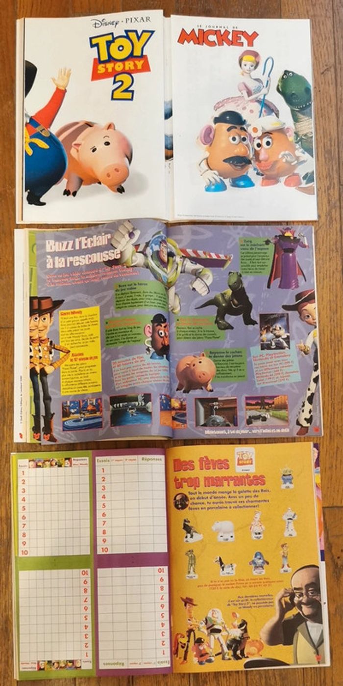 Lot 3 journaux mickey Toy story 2 avec poster 2000 vintage - photo numéro 7