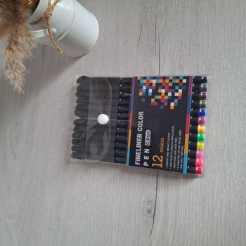 Set de 12 Stylos Fineliner colorés (0,4 mm) - École - Bureau - DIY - Écriture - Neuf