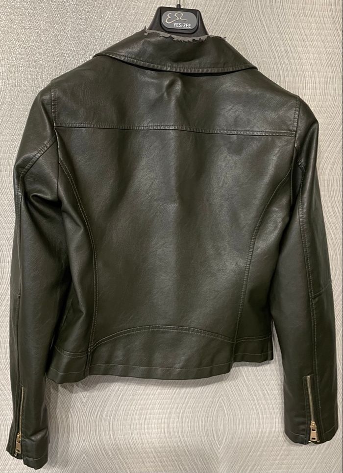 Veste Similicuir ONLY Femme taille 40 Kaki - photo numéro 6