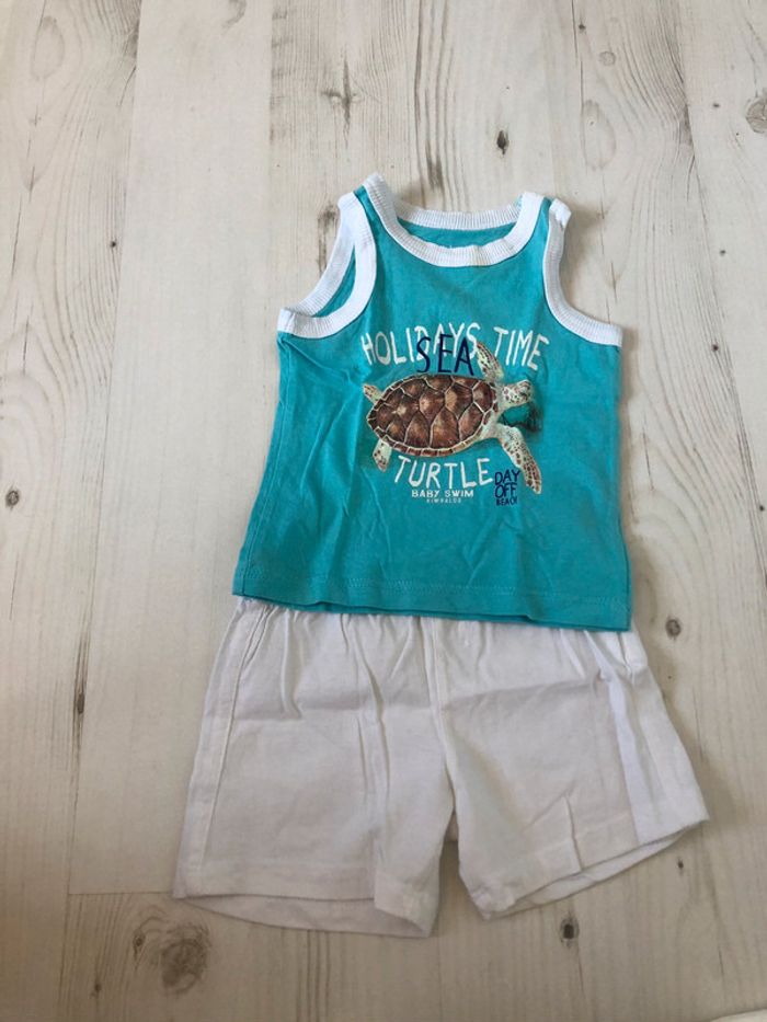 Ensemble short débardeur 6 mois 100% coton