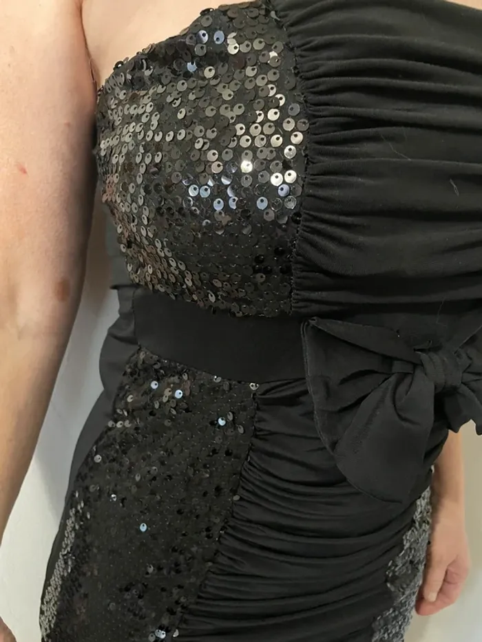 Robe bustier noir sequin - photo numéro 2