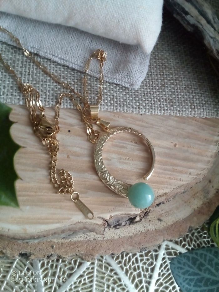 Collier pierre d'aventurine 💚. - photo numéro 3