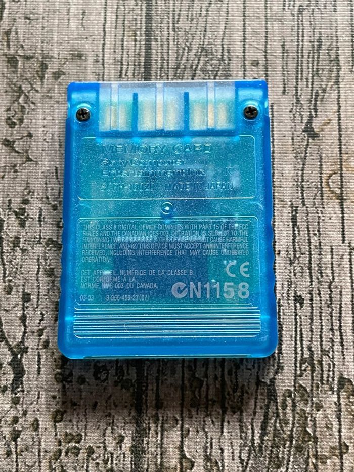 Carte Memoire 8MB Sony Playstation 2 PS2 officielle Bleu transparente - photo numéro 2