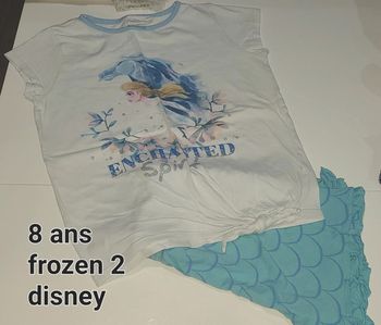 Pyjama 2 pièces pyjashort 8 ans disney reine des neiges