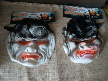 Lot de deux masques en silicone horreur halloween