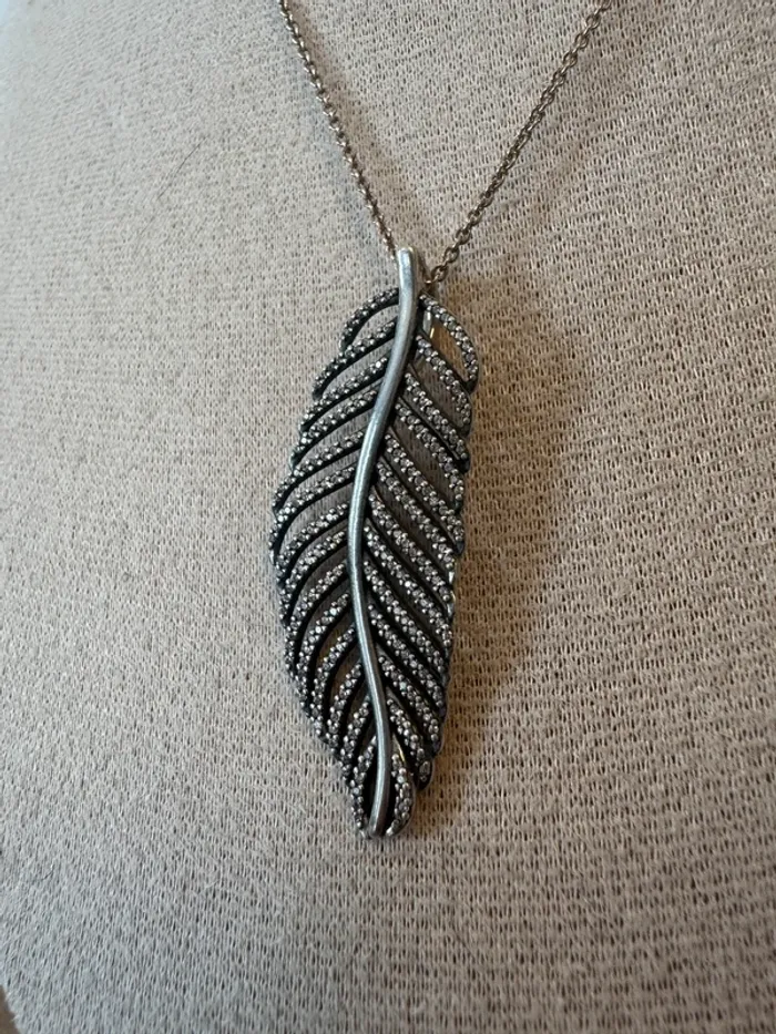 Chaîne et Pendentif Pandora Authentique Léger Comme Une Plume en Argent et Strass blanc - photo numéro 2