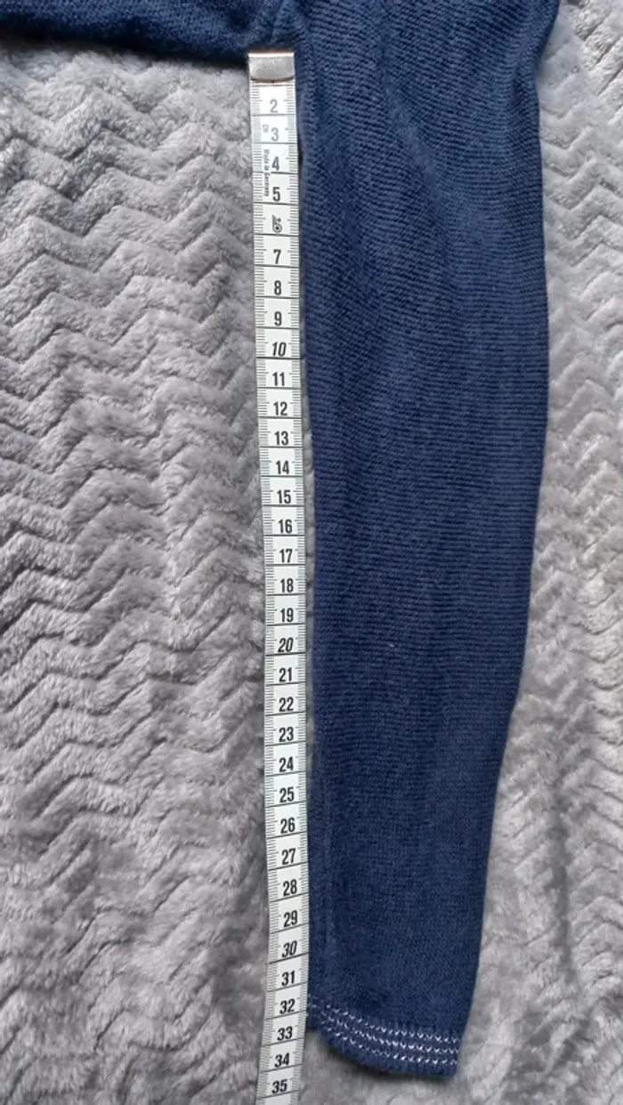 Gilet bleu marine okaïdi fil argenté col et manches - photo numéro 6