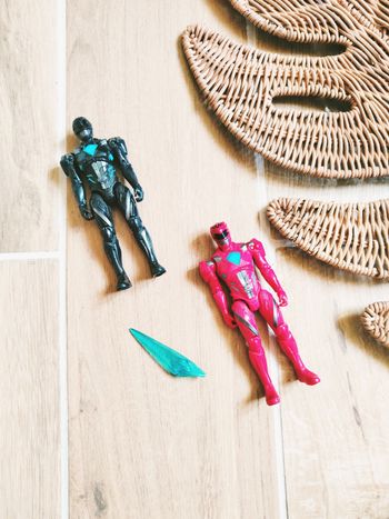 🙅 Power rangers Movie lot de 2 figurines rangers noir et rouge marque bandai