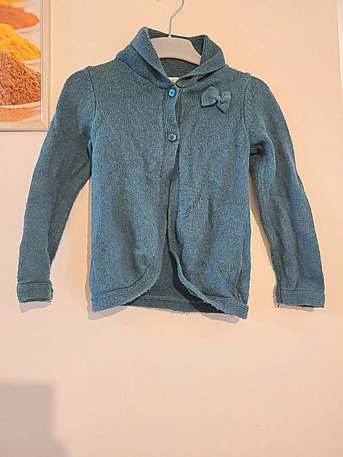 Gilet bleu "vertbaudet" taille 8 ans - photo numéro 2