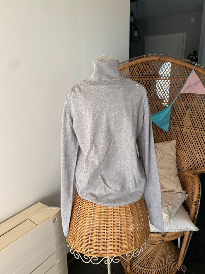Pull Okaidi maille à col roulé gris taille 14 ans - photo numéro 4