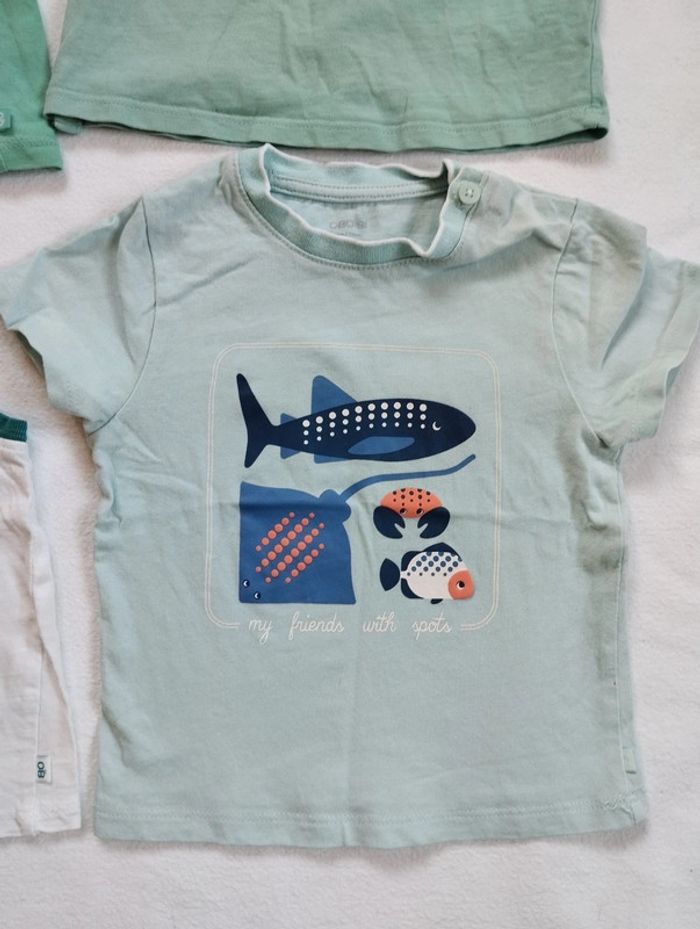 Lot t-shirts Obaïbi manches courtes garçon 12 mois - photo numéro 6
