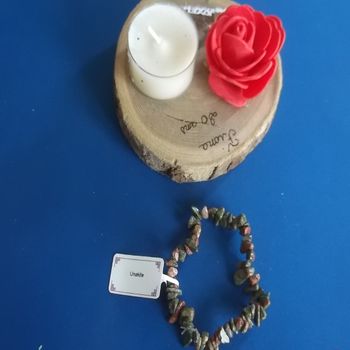 Bracelet baroque Unakite neuf monté sur elastique