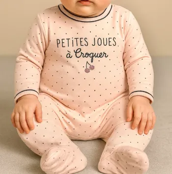 Très beau pyjama léger  à longue manche bébé fille