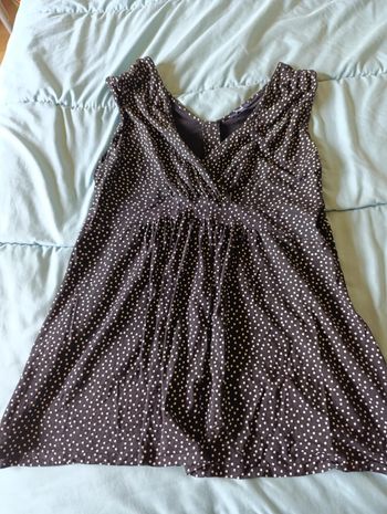 Débardeur noir à pois blanc, Kiabi, taille 50/52