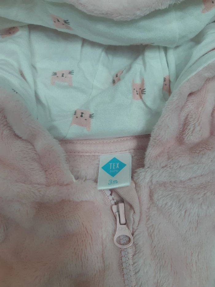 Veste zippée à capuche Tex 3 mois - photo numéro 4
