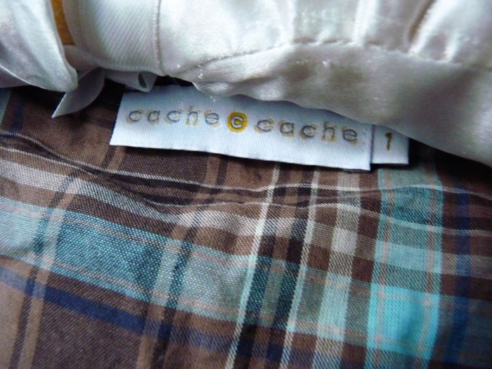 Blouse Femme Cache Cache S 36 carreaux marron manches courtes TBE - photo numéro 2