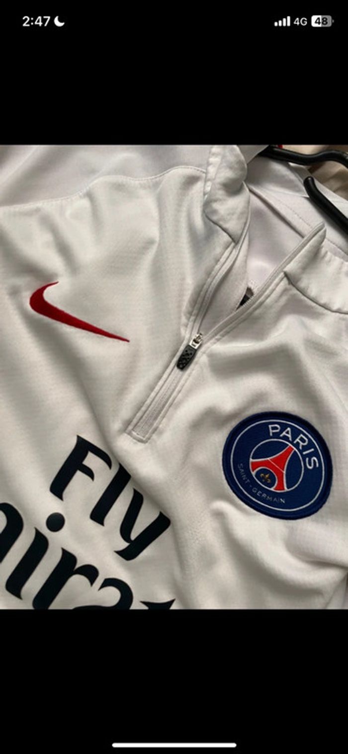 Haut entraînement PSG Nike - blanc Fly Emirates - taille M - officiel - photo numéro 3