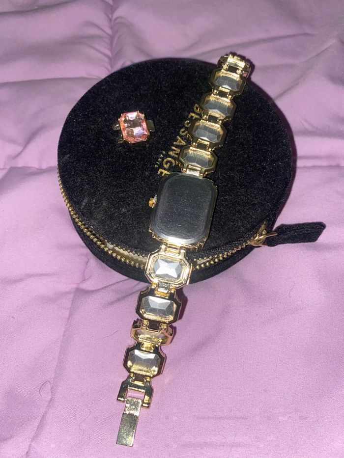 Montre pierre rose style Swarovski - photo numéro 3