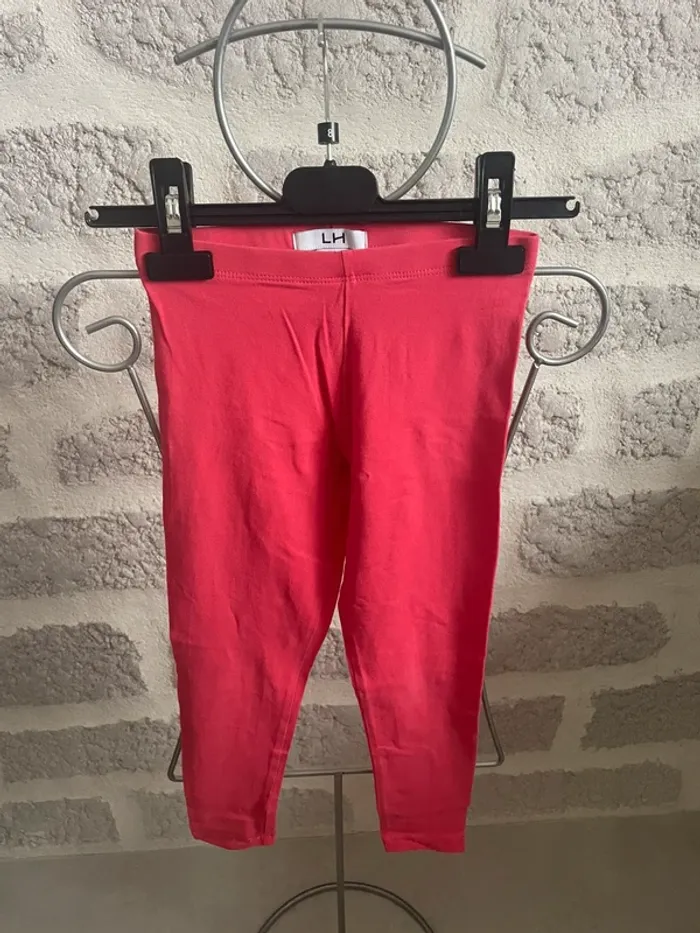 Leegings fille 6 ans la halle colori rouge corail