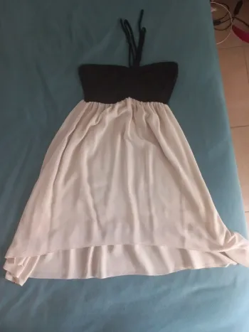 Robe dos nus noire et crème S